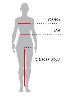 Kadın beden ölçü resmi